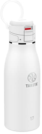 Takeya Traveler Leakproof Coffee Mug - Carrying Loop - Insulated Drinkware for Everyday Use - Durable & Portable with Spill-Proof Design - 17 oz, Arctic White