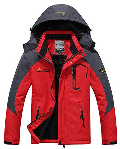 Winterjacke Herren Wasserdicht Warm Gefüttert Skijacke Winter Outdoorjacke belüftete und wasserdichte Jacke für Wanderungen und andere Outdoor-Aktivitäten XL