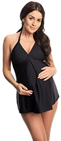 Selente Mummy Love - Bañador para Embarazadas, Traje de baño Negro, 42