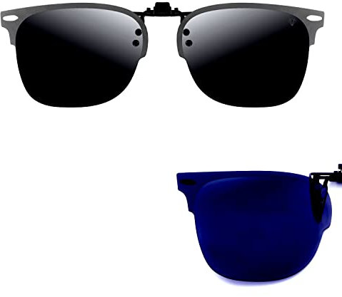 CREYESTAL Clip Occhiali Da Sole Polarizzati, Antiriflesso per un Comfort Visivo Ottimale, Abatible y Ultraligero, 100% ANTI-UV, Certificato CE