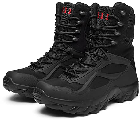 Botas Tácticas Militares,Botas De Mochilero De Senderismo Al Aire Libre Livianas,Botas Militares No Deslizantes Al Aire Libre,Botas De Mochilero De Trekking,Adecuado Para Hombres Y Mujeres,Negro,44
