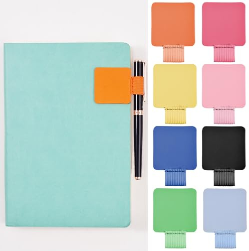 Luxiremi Lot de 10 porte-stylos auto-adhésifs en cuir pour stylo, carnet de notes, 10 couleurs, anneaux élastiques pour tablette, agenda, calendrier