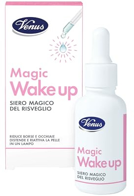 Venus Magic Wake Up, Siero Rivitalizzante con Vitamina C e Caffeina, Riduce Borse e Occhiaie, Effetto Illuminante Immediato, Adatto a Tutti i Tipi di Pelle, Flacone 30 ml