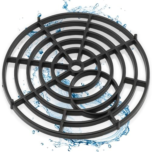 Black Drain Cover - (7,175mm) Diameter Plastic Outdoor Drain Cover To Stop Leaves and Debris, Gully Grid