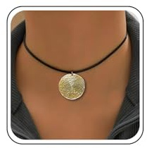 Collier Ras Du Cou En Cuir Boho Martelé Noir Pour Femmes