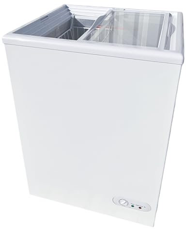 Congélateur Coffre 97L – Vitre Plate – Température -18°C – Isolation 70 mm – Compact et Écoénergétique – 1 Panier Inclus