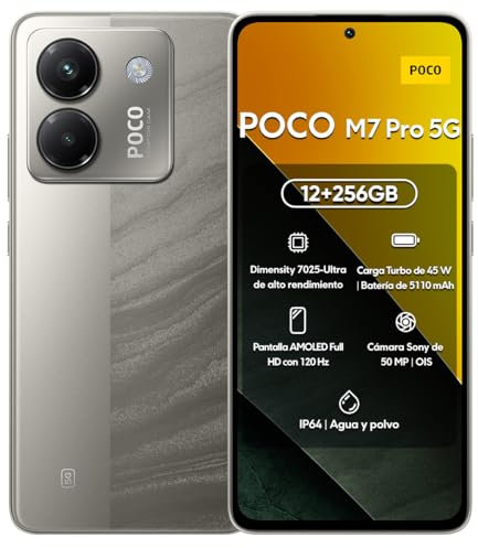 Xiaomi Poco M7 Pro | Smartphone 6.67 AMOLED 120Hz Full HD | Dimensity 7025 Ultra | 5110mAh + Ricarica Turbo 45W | Fotocamera 50MP Sony (Argento, 12+256GB)