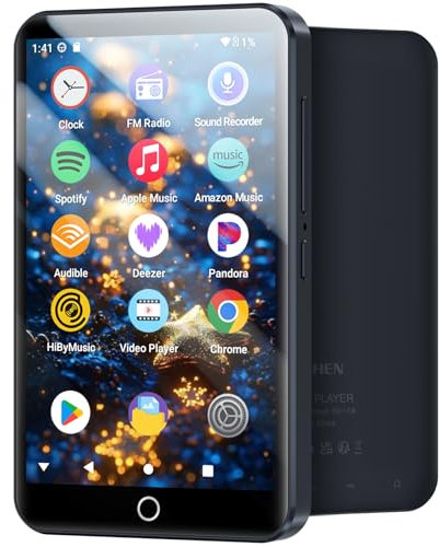 160GB MP3 Player with Bluetooth and WiFi, MECHEN Android 13 OS MP3 & MP4 Players with 4 Touchscreen and Speaker,Music Players with Spotify,Pandora, Audible, Amazon Music, Play Store