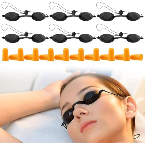 Solarium Brille,6pcs Laserschutz Brille,LED Schutzbrille,Uv Schutzbrille,UV Solarium Schutzbrille,Solariumbrille Sonnenschutz Brille,für Glasses Goggles Protection,Schutz Solariumbrille Augenklappen