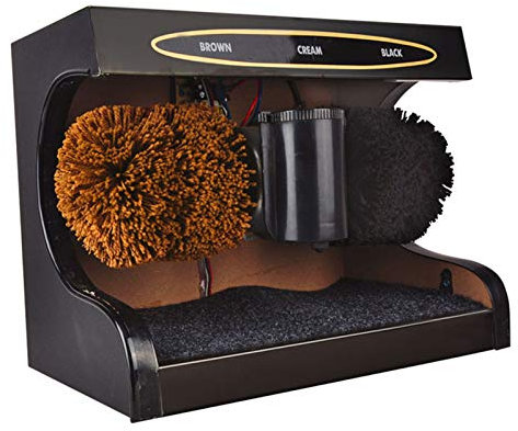 MYXJX limpiabotas eléctrico, Limpiador de Zapatos eléctrico,Máquina de inducción automática de Acero Inoxidable for Pulido de eliminación,Kit de Limpieza de Zapatos de Cuero portátil,D