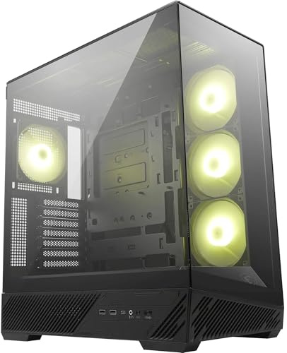 MSI MAG PANO 130R PZ Boîtier PC Moyen Tour - Compatible avec Les GPU de 400 mm de Long, filtres à poussière, USB Type-C 20 GB/s, Compatible Cartes mères ATX et Micro ATX à connecteurs arrière