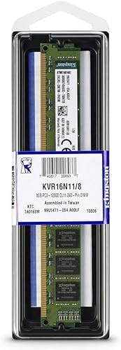 Kingston ValueRAM KVR16N11/8 8 GB (1×8 GB) DDR3-1600 MHz (PC3-12800) CL11 240-Pin DIMM Desktop-Arbeitsspeicher – kompatibel mit DDR3-1333 MHz (PC3-10600) Modulen