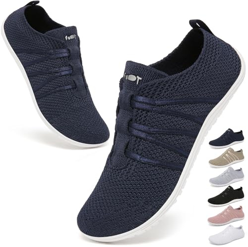 Wizshoe Scarpe Barefoot Donna Estive Minimaliste Scarpe Uomo Slip on Sneakers Fitness Calzature Sportive Comode Leggere Piedi Nudi Scarpe da Allenamento Zero Drop Shoes Blu 44EU