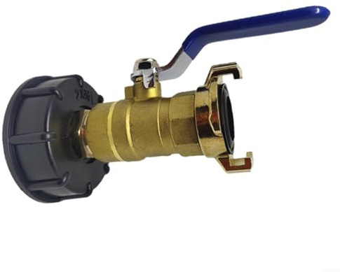 SMZhomeone IBC S60x6 latón y plástico PP Acoplamiento rápido 3/4 pulgadas válvula de salida de extensión de tapa para tanque de almacenamiento de agua de lluvia, jardín césped agrícola uso de riego