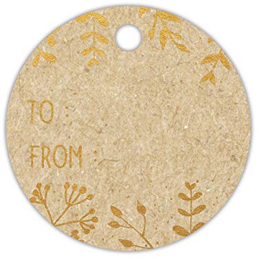Clairefontaine 617076C - Set mit 12 Etiketten ideal für Geschenke 100% Recycling Kraftpapier, umweltfreundlich, 1 Set, rund
