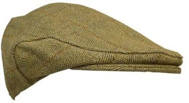 Walker & Hawkes - Casquette Plate Derby - pour Enfant - Tweed - Chasse/Campagne - Sauge Clair - 52cm