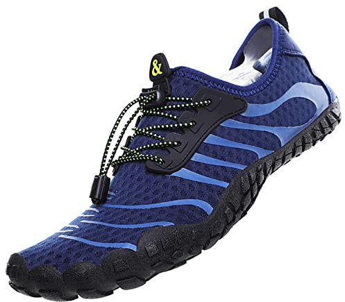 Scarpe da Acqua Uomo Donna Scarpe da Spiaggia Scarpe da Immersione Scarpe da Surf a Piedi Nudi Quick Dry Scarpe da Mare da Donna Leggero Unisex Sport Diving Scarpe da Piscina Blu EU45