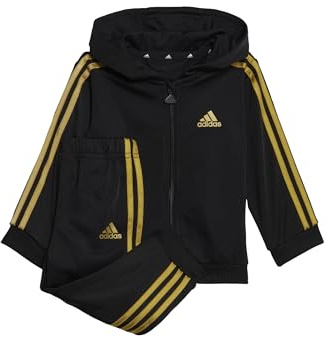 Adidas Unisex Baby Youth/Baby Jogger I 3S Shiny Ts, Top:Black/Gold Met. Bottom:Black/Gold Met., HR5874, 74