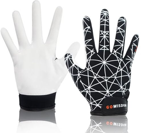 LynsaTac Youth Football Gloves for Ages 5-12 - Enhanced Ball Control, Durable & Affordable Sport Gear,Line