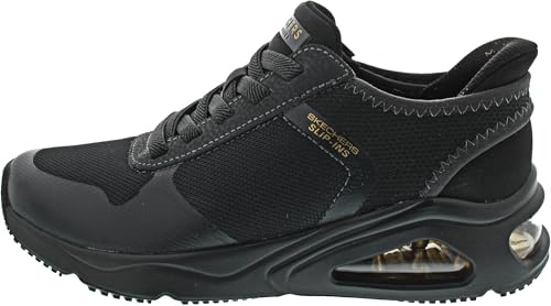 Skechers Women's Tres-Air Uno Sneaker, Black, 38.5 EU