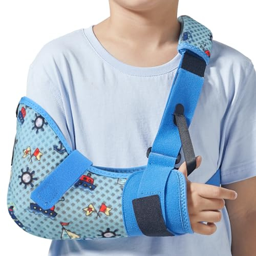 Willcom Armband för barn med höftbälte, ventilerande armband, stöd för trasiga armar, nyckelben, armbågar, handled (andningsbar version, höger arm XXS, 48–60 cm