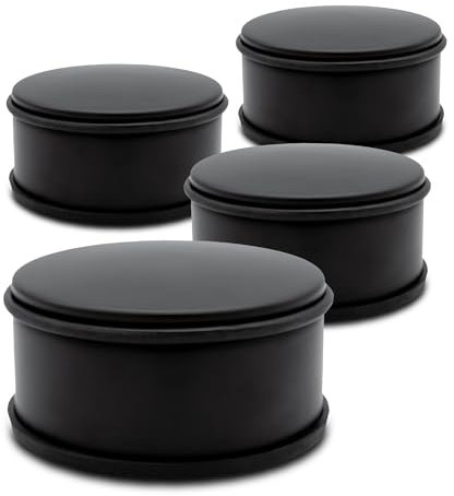 Metall Türstopper in schwarz 11 cm - 4er Set - Türpuffer aus Metall mit rutschfester Unterseite - Tür Stopper Puffer Feststeller Halter matt schwer
