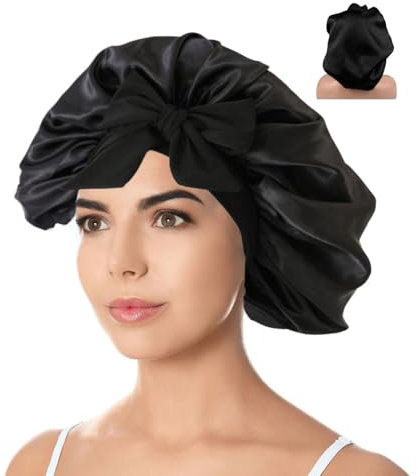 Lxtness Schlafhaube SimulationsdrahtSatin Haarhaube für Damen, Satin Bonnet Verstellbare Elastisch Silk Bonnet, Haarschutz Für Die Nacht, Waschen Make-Up