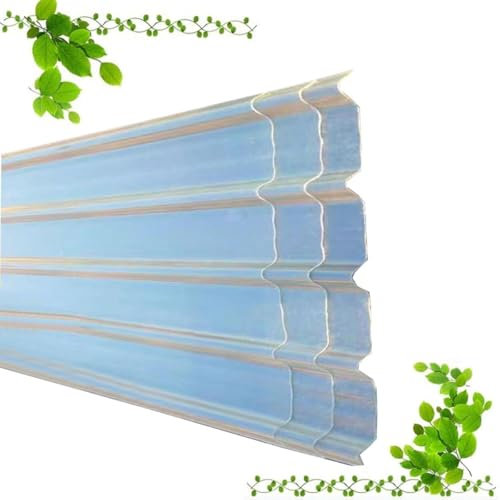 Feuille De Toit 1.2mm Plaque De Toiture Transparente 5 Pcs Intempéries Et Résistant Aux UV Panneaux De Toiture Ondulées Pour Jardin Garage Hangar Auvent(0.9x1.0m/35x39in)