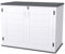 FIVMEN Gartenbox Gartenschrank Kunststoff Mülltonnenbox Wetterfest und UV-beständig Aufbewahrungsbox Geräteschrank Garten Outdoor für Gartengeräte Rasenmäher, 130x75x100 cm