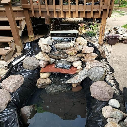 Rivestimento preformato per laghetto, 6 m x 7 m, resistente ai raggi UV, per laghetti all'aperto, facile da tagliare, ideale per laghetti, cascate e giardini acquatici