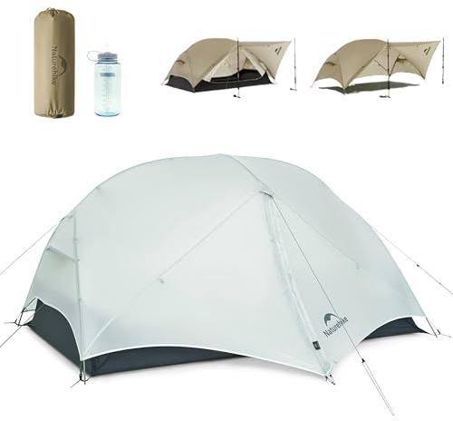 Naturehike Mongar UL Tenda [aggiornamento 2025] 1,2 kg/2,6 libbre, tenda ultraleggera, tenda da zaino per 1/2 persona, 4 modalità di utilizzo, impermeabile, tenda da trekking per campeggio con portico