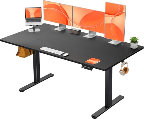 ErGear Escritorio Elevable Eléctrico, 140x70cm, Negro