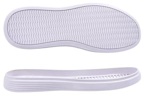 CHGCRAFT Shoe Replacement Rubber Soles for DIY Shoes 1 Pair Rubber Full Out Sole Wear Resistant Shoes Sole Raised Shoes Sole for Work Shoes and Boots, Men, White, 11.3x4inch