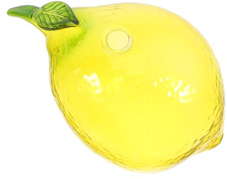 BESPORTBLE Small Lemon Shaped Glass Vase Mini Fruit Inspired Table Decor Bud Vase Floral Centerpiece Home Decoration Ornament