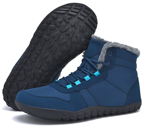 Snow Boots for Men Insulated Winter Barefoot Shoes Minimalist Wide Toe Box Shoes Drop Zero Fur Lined Cold Weather Non Slip Lightweight botas de invierno para hombre