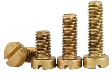 1/10PCS M5 M6 M8 M10 Brass Slotted Cheese Head Screw(16mm,M6-10pcs)