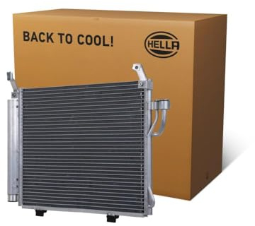 HELLA 8FC 366 220-221 Condensador, aire acondicionado - Tubos refrigerantes paralelo - Aluminio - con juntas - con secador