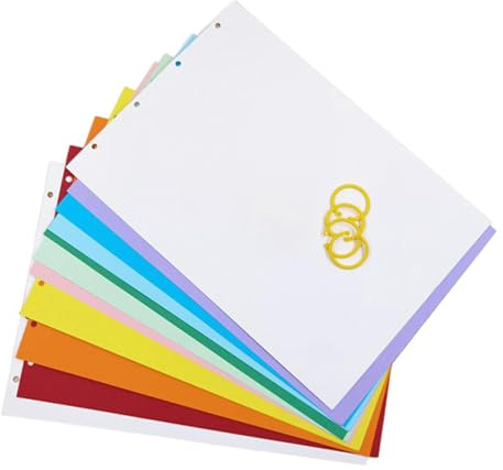 2 Sets Card Paper Kids Sketch Paper Blank Cardstock Album Kit with Binding Rings Suitable for Children Storybook Preschool Craft DIY Art Project, Multi, Coloful with 4 Ring