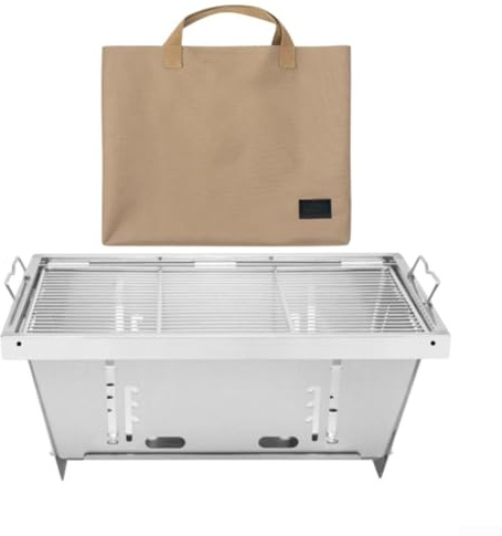Floweringbeter Outdoor ForIGT Camping BBQ Grill Folding Stainless Steel Charcoal Grill Tabletop
