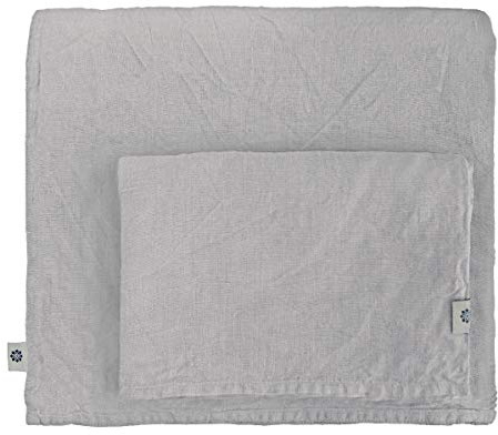 LINEN & COTTON Set Copripiumino/Biancheria da Letto in Lino Lavato (Stonewashed) - 220 x 230cm (King) Grigio
