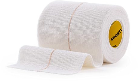 SPORTTAPE Elastic Adhesive Bandage - 7.5cm x 4.5m, Non-Tear Strapping Tape | EAB Fabric Strapping Tape, Rugby Lifting & Strapping, Extra Strong Sports Tape for Knee, Non-Tear Centreline, Cloth EAB