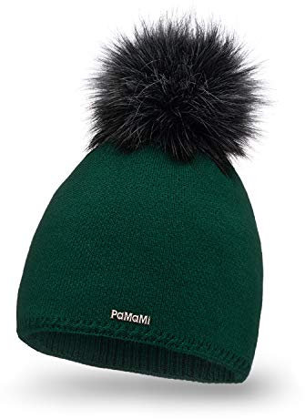 Cappelli Invernali Donna Cappello Berretti in Maglia - Cuffia con pompon - pon pon in Pelliccia Sintetica
