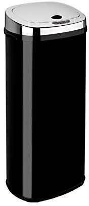 Dihl 50L Stainless Steel Rectangle Automatic Kitchen Sensor Bin - Black