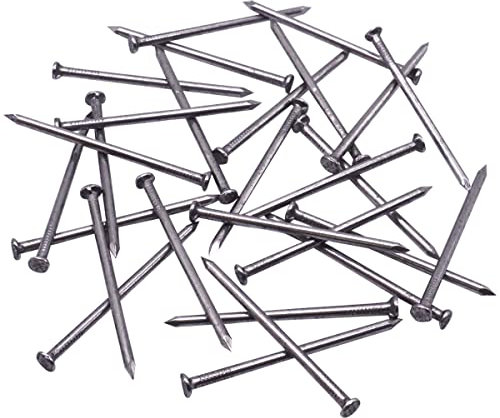 SKIR'CO (150 piezas) Clavos de construcción de acero de 2,0 x 40 mm, cabeza redonda plana, clavos de alambre comunes multiusos para madera