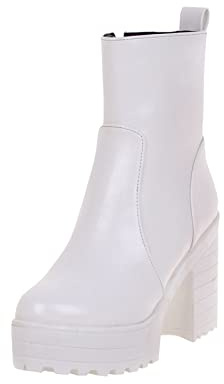 2022 Botines Mujer Zapatos Botas de tacón alto plataforma Moda Casual Otoño Invierno clásico Comodos Elegante Botas de Nieve Antideslizante Botas de Jinete Boots cremallera vintage fiesta Zapatos