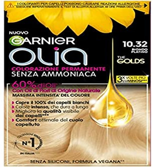 Garnier Hårfärg, permanent färgning, Ammoniakfri, täcker 100% vitt hår, med blomoljor av naturligt ursprung, vegansk formel, platinablond