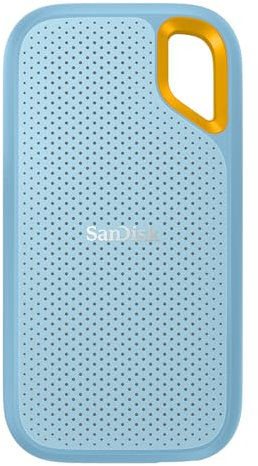 SanDisk 2 to Extreme Disco SSD portátil, USB-C USB 3.2 Gen. 2, Unidad SSD NVMe Externa, hasta 1050 MB/s Clasificado Resistencia al Polvo y al Agua