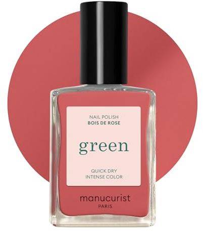 Manucurist Green Vernis à Ongles Vieux Rose Bois de Rose - Vernis à Ongles Classique 9-Free, Vegan et Bio Sourcé - Effet Manucure professionnelle - Vernis Manucurist - Vernis Ongles - 15ml