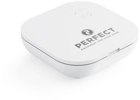 Perfect Wassermelder, 70 db Lautsprecher-Wasseralarm, Batteriebetrieben, integrietes LED-Licht, weiß