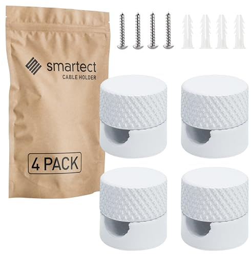 smartect Aluminium Vägg- och Takmontering 4 Stycken för Kabel i Vit